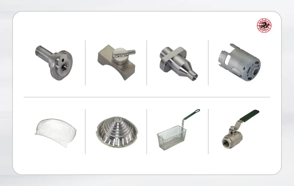 A picture shows the custom metal parts range Castaly can offer.